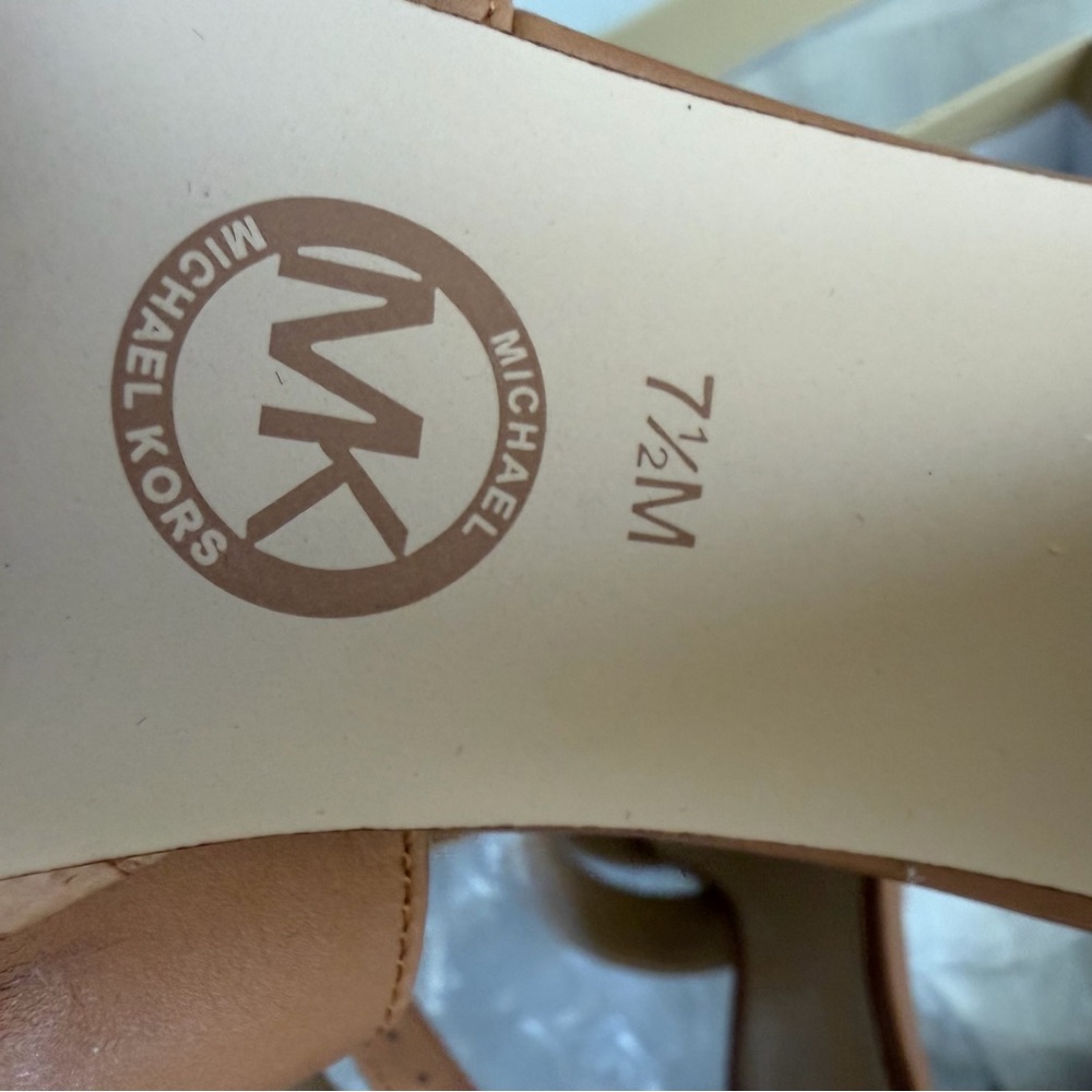Michael Kors Tan Leather Cork Platform Heels - Picture 4 of 9